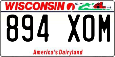 WI license plate 894XOM