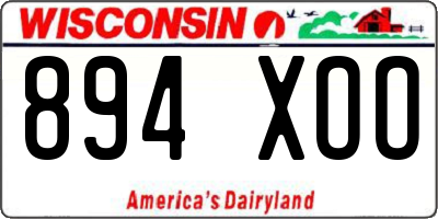 WI license plate 894XOO