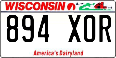 WI license plate 894XOR