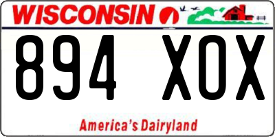 WI license plate 894XOX