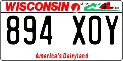 WI license plate 894XOY