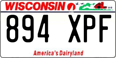WI license plate 894XPF