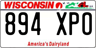 WI license plate 894XPO