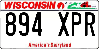 WI license plate 894XPR