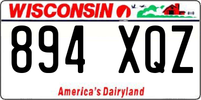 WI license plate 894XQZ