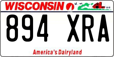 WI license plate 894XRA