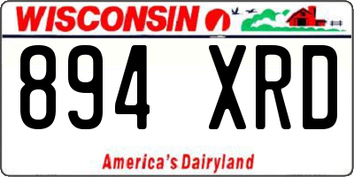 WI license plate 894XRD