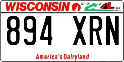 WI license plate 894XRN