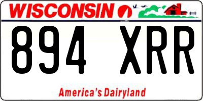 WI license plate 894XRR