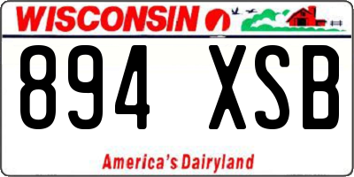 WI license plate 894XSB
