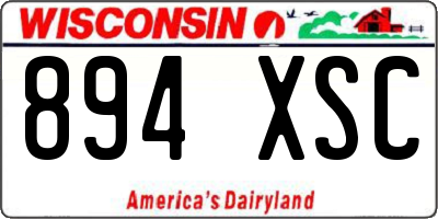 WI license plate 894XSC