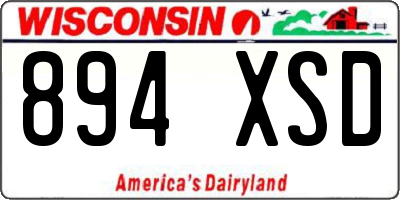 WI license plate 894XSD
