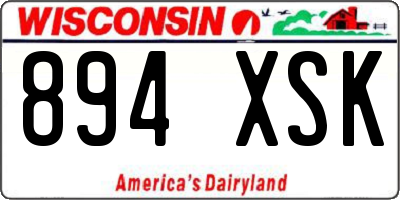 WI license plate 894XSK
