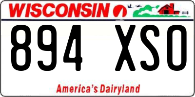 WI license plate 894XSO