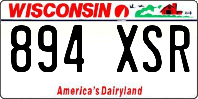 WI license plate 894XSR