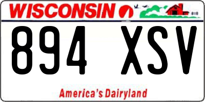 WI license plate 894XSV