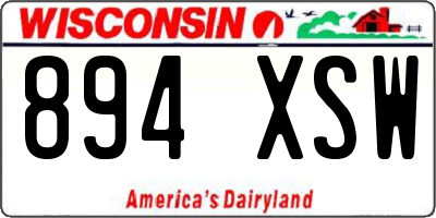 WI license plate 894XSW