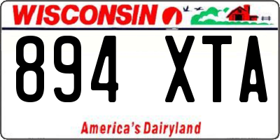 WI license plate 894XTA