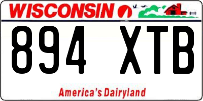 WI license plate 894XTB