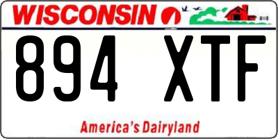 WI license plate 894XTF