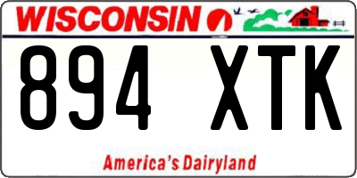 WI license plate 894XTK