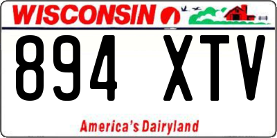 WI license plate 894XTV