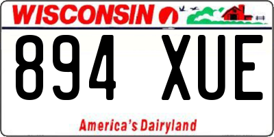 WI license plate 894XUE