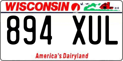 WI license plate 894XUL