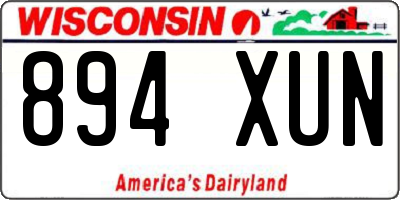 WI license plate 894XUN