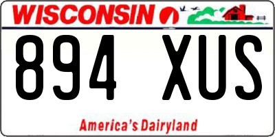 WI license plate 894XUS