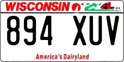 WI license plate 894XUV
