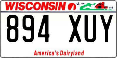 WI license plate 894XUY