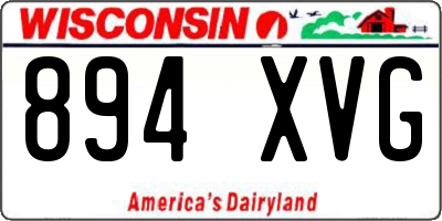 WI license plate 894XVG