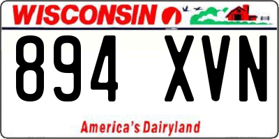 WI license plate 894XVN