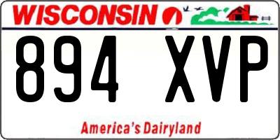 WI license plate 894XVP