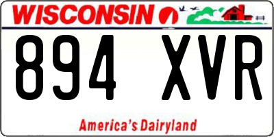 WI license plate 894XVR