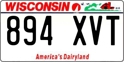 WI license plate 894XVT