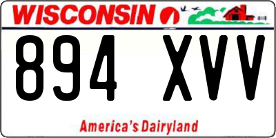 WI license plate 894XVV
