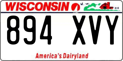 WI license plate 894XVY