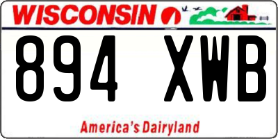 WI license plate 894XWB