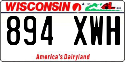 WI license plate 894XWH