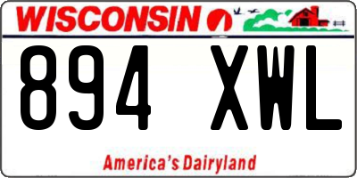 WI license plate 894XWL