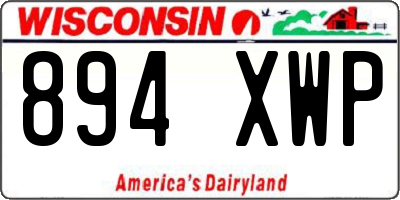 WI license plate 894XWP