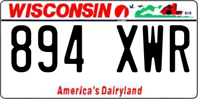 WI license plate 894XWR