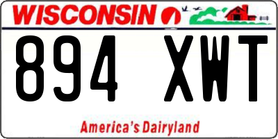 WI license plate 894XWT