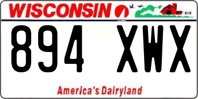 WI license plate 894XWX