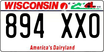 WI license plate 894XXO