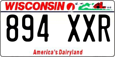 WI license plate 894XXR