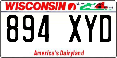 WI license plate 894XYD