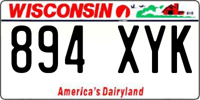 WI license plate 894XYK